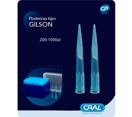 Ponteira Tipo Gilson 200-1.000 Ul Em Rack - 100 Unid - 181727 - Cral
